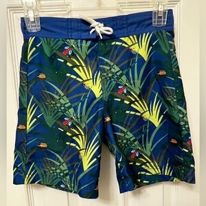 Gymboree Boy’s Leaf Pattern Swim Shorts, Size 6